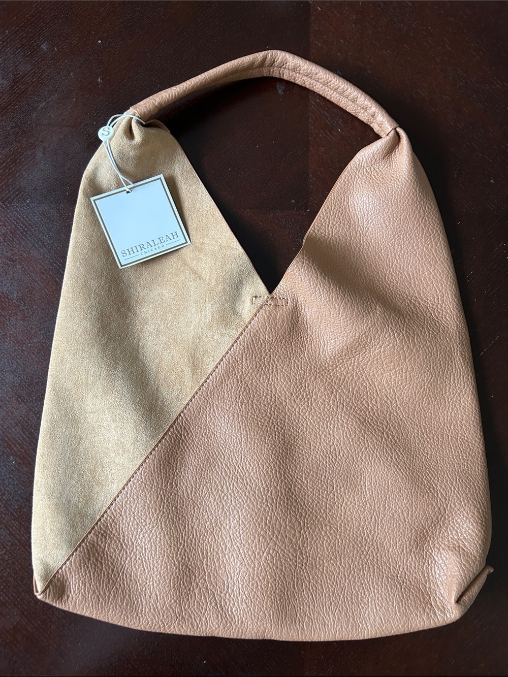 Shiraleah Two-Tone Tan & Beige Shoulder Hobo